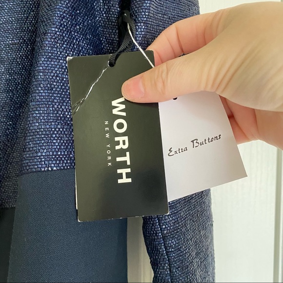 Worth Navy Raffia and Doubleface Jacket - Picture 8 of 9